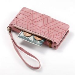 Peněženkové pouzdro Purse case růžové – Apple iPhone 15 Plus | Levné Kryty | Levné Kryty | Levné Kryty