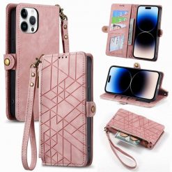 Peněženkové pouzdro Purse case růžové – Apple iPhone 15 Pro Max | Levné Kryty | Levné Kryty | Levné Kryty