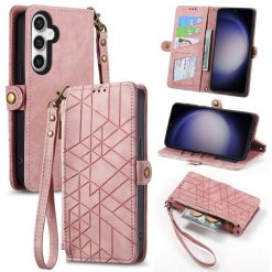Peněženkové pouzdro Purse case růžové – Samsung Galaxy S23 FE | Levné Kryty | Levné Kryty | Levné Kryty