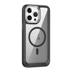 Alternative view of Zadní Kryt Carbon Fiber MagSafe transparentno-černý – Apple iPhone 15 Plus