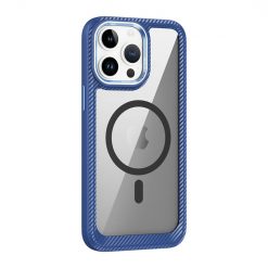 Alternative view of Zadní Kryt Carbon Fiber MagSafe transparentno-modrý – Apple iPhone 15 Pro Max