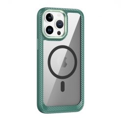 Alternative view of Zadní Kryt Carbon Fiber MagSafe transparentno-zelený – Apple iPhone 15 Pro
