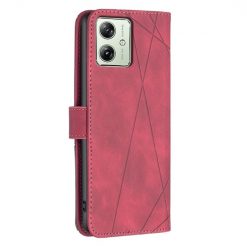 Knížkové pouzdro Rhombus červené – Motorola Moto G54 5G / G54 Power Edition | Levné Kryty | Levné Kryty | Levné Kryty