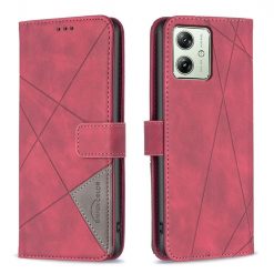 Knížkové pouzdro Rhombus červené – Motorola Moto G54 5G / G54 Power Edition | Levné Kryty | Levné Kryty | Levné Kryty
