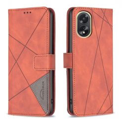Knížkové pouzdro Rhombus hnědé – Oppo A38 | Levné Kryty | Levné Kryty | Levné Kryty