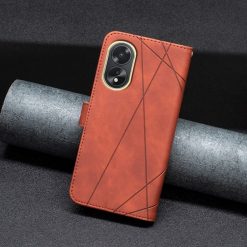 Knížkové pouzdro Rhombus hnědé – Oppo A38 | Levné Kryty | Levné Kryty | Levné Kryty