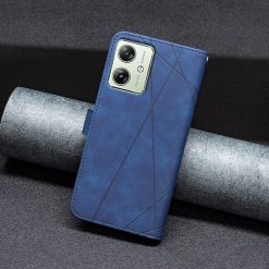 Knížkové pouzdro Rhombus modré – Motorola Moto G54 5G / G54 Power Edition | Levné Kryty | Levné Kryty | Levné Kryty