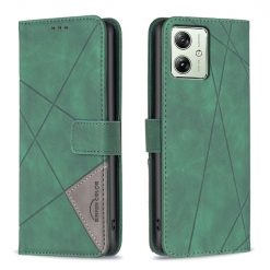 Knížkové pouzdro Rhombus zelené – Motorola Moto G54 5G / G54 Power Edition | Levné Kryty | Levné Kryty | Levné Kryty