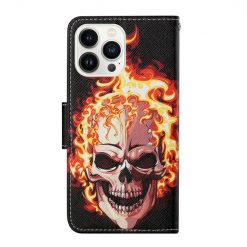 Alternative view of Knížkové pouzdro Trendy Cross case Lebka v ohni - Apple iPhone 15 Pro Max