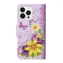 Alternative view of Knížkové pouzdro Trendy Cross case Žlutý motyl - Apple iPhone 15 Pro Max