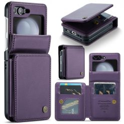 Multifunkční peněženkové pouzdro CaseMe Business case fialové – Samsung Galaxy Z Flip 5 | Levné Kryty | Levné Kryty | Levné Kryty