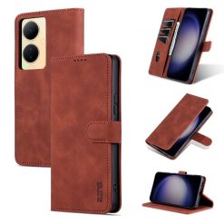 Peněženkové pouzdro AZNS Skin Feel hnědé – Vivo V29 Lite | Levné Kryty | Levné Kryty | Levné Kryty