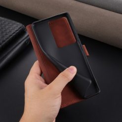 Peněženkové pouzdro AZNS Skin Feel hnědé – Vivo V29 Lite | Levné Kryty | Levné Kryty | Levné Kryty