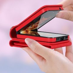 Peněženkové pouzdro Diamond Card case červené – Samsung Galaxy Z Flip 5 | Levné Kryty | Levné Kryty | Levné Kryty