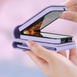 Peněženkové pouzdro Diamond Card case fialové – Samsung Galaxy Z Flip 5 | Levné Kryty | Levné Kryty | Levné Kryty