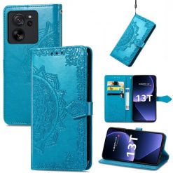 Peněženkové pouzdro Embossing Pattern Mandala Flower modré – Xiaomi 13T / 13T Pro | Levné Kryty | Levné Kryty | Levné Kryty
