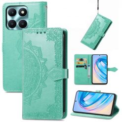 Peněženkové pouzdro Embossing Pattern Mandala Flower zelené – Honor X6a | Levné Kryty | Levné Kryty | Levné Kryty