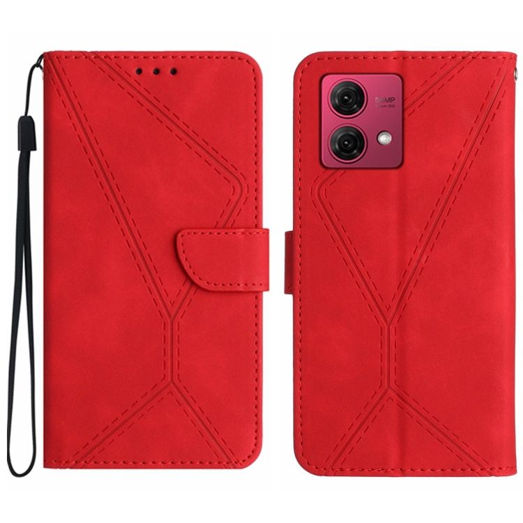 Peněženkové Pouzdro Embossing Pattern Stitchy Case červené Motorola Edge 40 Neo Levné Kryty 4299