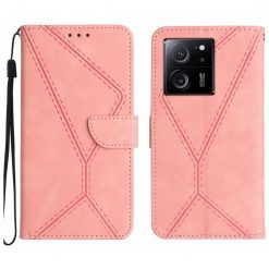 Peněženkové pouzdro Embossing Pattern Stitchy case růžové – Xiaomi 13T / 13T Pro | Levné Kryty | Levné Kryty | Levné Kryty