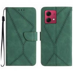 Peněženkové pouzdro Embossing Pattern Stitchy case zelené – Motorola Edge 40 Neo | Levné Kryty | Levné Kryty | Levné Kryty