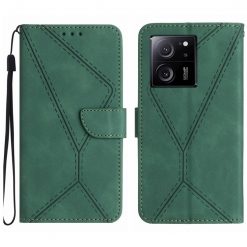Peněženkové pouzdro Embossing Pattern Stitchy case zelené – Xiaomi 13T / 13T Pro | Levné Kryty | Levné Kryty | Levné Kryty