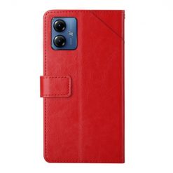 Peněženkové pouzdro Geometric Pattern case červené – Motorola Moto G54 5G / G54 Power Edition | Levné Kryty | Levné Kryty  | Levné Kryty