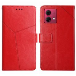 Peněženkové pouzdro Geometric Pattern case červené – Motorola Moto G84 5G | Levné Kryty | Levné Kryty | Levné Kryty