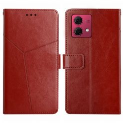 Peněženkové pouzdro Geometric Pattern case hnědé – Motorola Moto G84 5G | Levné Kryty | Levné Kryty | Levné Kryty