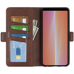 Peněženkové pouzdro Magnetic fresh case tmavohnědé – Sony Xperia 5 V | Levné Kryty | Levné Kryty | Levné Kryty