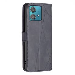 Knížkové pouzdro Rhombus černé – Motorola Edge 40 Neo | Levné Kryty | Levné Kryty | Levné Kryty