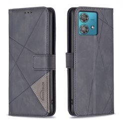 Knížkové pouzdro Rhombus černé – Motorola Edge 40 Neo | Levné Kryty | Levné Kryty | Levné Kryty