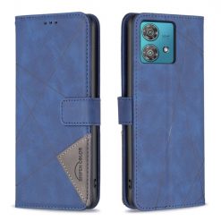 Knížkové pouzdro Rhombus modré – Motorola Edge 40 Neo | Levné Kryty | Levné Kryty | Levné Kryty