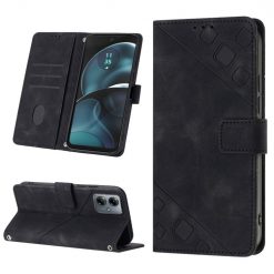 Peněženkové pouzdro Embossing Pattern Square černé – Motorola Moto G14 | Levné Kryty | Levné Kryty | Levné Kryty