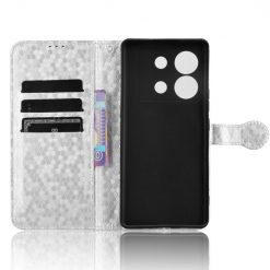 Alternative view of Peněženkové pouzdro Honeycomb Dot Texture Case stříbrné – Infinix Zero 30 5G