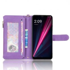 Peněženkové pouzdro Litchi Wallet case fialové – T Phone / T Phone (2023) | Levné Kryty | Levné Kryty | Levné Kryty