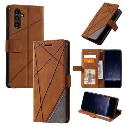 Knížkové pouzdro Rhombus hnědé – Samsung Galaxy A05s | Levné Kryty | Levné Kryty | Levné Kryty