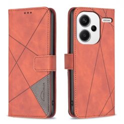Knížkové pouzdro Rhombus hnědé – Xiaomi Redmi Note 13 Pro+ 5G | Levné Kryty | Levné Kryty | Levné Kryty