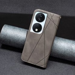 Knížkové pouzdro Rhombus šedé – Honor X7b | Levné Kryty | Levné Kryty | Levné Kryty
