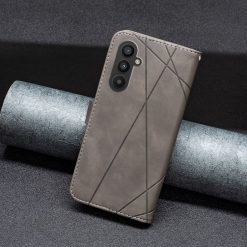 Knížkové pouzdro Rhombus šedé – Samsung Galaxy A25 5G | Levné Kryty | Levné Kryty | Levné Kryty