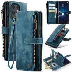 Multifunkční peněženkové pouzdro CaseMe modré – Samsung Galaxy S24 Ultra | Levné Kryty | Levné Kryty | Levné Kryty
