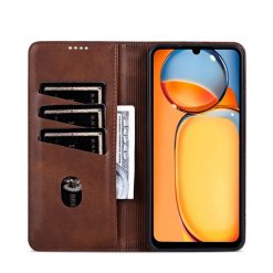 Peněženkové pouzdro AZNS book case tmavohnědé – Xiaomi Redmi 13C / Xiaomi Poco C65 | Levné Kryty | Levné Kryty | Levné Kryty