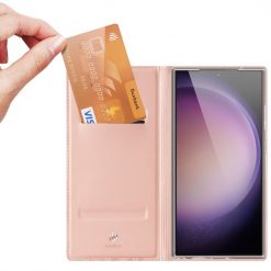Peněženkové pouzdro Dux Ducis Skin Pro růžové – Samsung Galaxy S24 Ultra | Levné Kryty | Levné Kryty | Levné Kryty