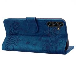 Alternative view of Peněženkové pouzdro Embossing Pattern Kočka modré – Samsung Galaxy A15 4G/5G