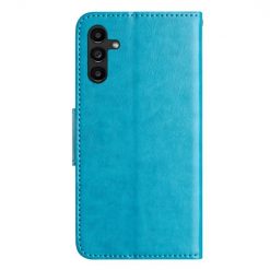 Alternative view of Peněženkové pouzdro Embossing Pattern Motyl a květ modré – Samsung Galaxy A15 4G/5G
