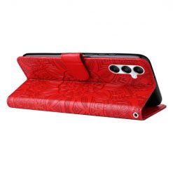 Peněženkové pouzdro Embossing Pattern Slunečnice červené – Samsung Galaxy A05s | Levné Kryty | Levné Kryty | Levné Kryty