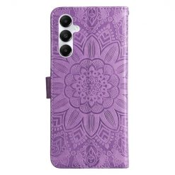 Peněženkové pouzdro Embossing Pattern Slunečnice fialové – Samsung Galaxy A05s | Levné Kryty | Levné Kryty | Levné Kryty