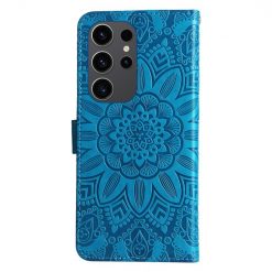 Alternative view of Peněženkové pouzdro Embossing Pattern Slunečnice modré – Samsung Galaxy S24 Ultra