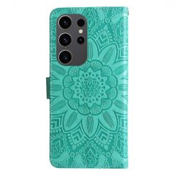 Alternative view of Peněženkové pouzdro Embossing Pattern Slunečnice zelené – Samsung Galaxy S24 Ultra