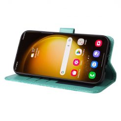 Peněženkové pouzdro Embossing Pattern Slunečnice zelené – Samsung Galaxy S24 Ultra | Levné Kryty | Levné Kryty | Levné Kryty