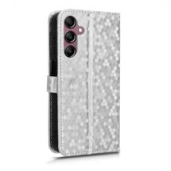Alternative view of Peněženkové pouzdro Honeycomb Dot Texture Case stříbrné – Samsung Galaxy A15 4G/5G